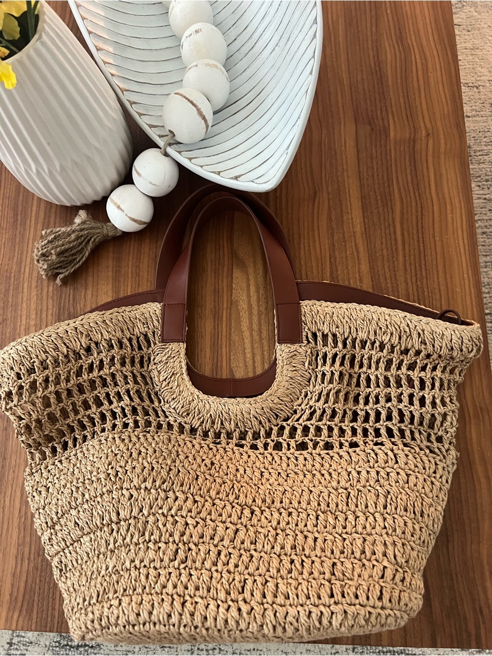 COS WOVEN STRAW TOTE BAG - Picture 3 of 9
